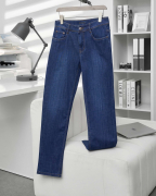 Quần Jeans Nam Dáng Suông Màu Xanh Co Giãn 5005A