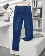 Quần Jeans Nam Dáng Suông Màu Xanh Co Giãn 5006A