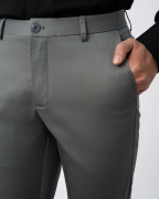 Quần Kaki Nam Dáng Carrot Trơn 4001 - Xám Đậm