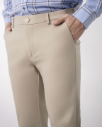 Quần Kaki Nam Dáng Carrot Trơn 4002 - Be