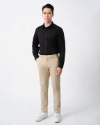 Quần Kaki Nam Dáng Carrot Trơn 4002 - Be