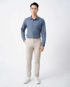 Quần Kaki Nam Dáng Carrot Trơn 4002 - Trắng
