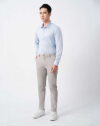 Quần Kaki Nam Dáng Carrot Trơn 4002 - Xám