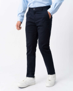 Quần Kaki Nam Dáng Carrot Trơn 4002 - Xanh Tím Than