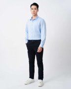 Quần Kaki Nam Dáng Carrot Trơn 4002 - Xanh Tím Than