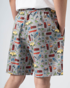 Quần Short Nam Đi Biển Họa Tiết 4001C Xám