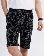 Quần Short Nam Họa Tiết Thời Trang 3005A Đen