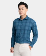 Áo Sơ Mi Dài Tay Nam Kẻ Ô AS.25.B14 - Xanh Da Trời 2