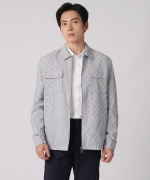 Áo Jacket Cổ Bẻ Nam In Hoạ Tiết RT.25.A5 - Ghi