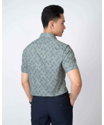 Áo Sơ Mi Ngắn Tay Hoạ Tiết 5036 - Ghi