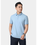Áo Polo Nam Cotton Trơn 5005 - Xanh Nhạt