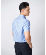 Áo Sơ Mi Ngắn Tay Nam Trơn 5019 Xanh Da Trời - Xanh Nhạt