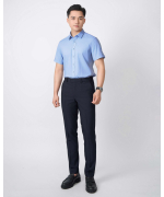 Áo Sơ Mi Ngắn Tay Nam Trơn 5019 Xanh Da Trời - Xanh Nhạt