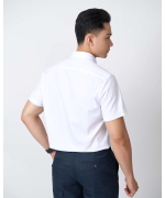 Áo Sơ Mi Ngắn Tay Nam Dệt Họa Tiết 5027 - Trắng