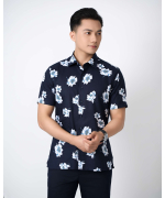 Áo Sơ Mi Ngắn Tay Nam Hawaii 5037 - Xanh Đậm