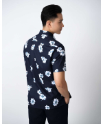 Áo Sơ Mi Ngắn Tay Nam Hawaii 5037 - Xanh Đậm
