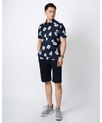 Áo Sơ Mi Ngắn Tay Nam Hawaii 5037 - Xanh Đậm