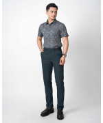 Áo Sơ Mi Ngắn Tay Nam Hoạ Tiết 5034 - Ghi Đậm