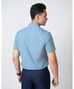 Áo Sơ Mi Ngắn Tay Nam Sọc Phối Họa Tiết 5030A