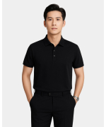 Áo Polo Nam Cotton Trơn 5005 - Đen