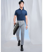 Áo Polo Nam Cotton Trơn 5005 - Xanh Tím Than