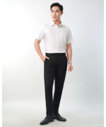 Áo Sơ Mi Ngắn Tay Nam Dệt Họa Tiết 5020 - Trắng