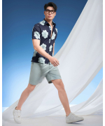 Áo Sơ Mi Ngắn Tay Nam Hawaii 5037 - Xanh