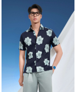 Áo Sơ Mi Ngắn Tay Nam Hawaii 5037 - Xanh
