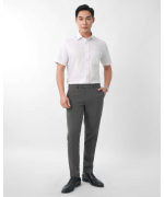 Áo Sơ Mi Ngắn Tay Nam Kẻ Ô 5011 - Trắng