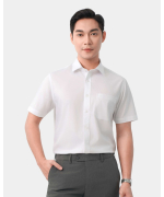 Áo Sơ Mi Ngắn Tay Nam Kẻ Ô 5011 - Trắng