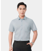 Áo Sơ Mi Ngắn Tay Nam Kẻ Ô 5011 - Xanh Nhạt