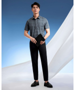 Áo Sơ Mi Ngắn Tay Nam Kẻ Ô 5017 - Xanh Đậm