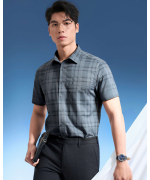 Áo Sơ Mi Ngắn Tay Nam Kẻ Ô 5017 - Xanh Đậm