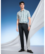 Áo Sơ Mi Ngắn Tay Nam Kẻ Ô 5017 - Xanh Nhạt