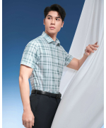 Áo Sơ Mi Ngắn Tay Nam Kẻ Ô 5017 - Xanh Nhạt