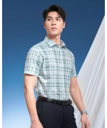 Áo Sơ Mi Ngắn Tay Nam Kẻ Ô 5017 - Xanh Nhạt