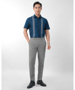 Áo Sơ Mi Ngắn Tay Nam Kẻ Ô 5023C Đen - Xanh
