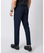 Quần Âu Nam Cạp Chun Màu Xanh Tím Than Kẻ 5014A