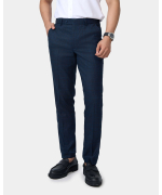Quần Âu Nam Cạp Chun Màu Xanh Tím Than Kẻ 5015A