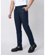 Quần Âu Nam Cạp Chun Màu Xanh Tím Than Kẻ 5015A