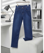 Quần Jeans Nam Dáng Suông Màu Xanh Co Giãn 5005A