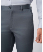 Quần Kaki Nam Dáng Carrot Trơn 4001 - Xám