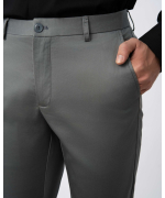 Quần Kaki Nam Dáng Carrot Trơn 4001 - Xám Đậm