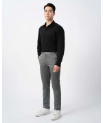 Quần Kaki Nam Dáng Carrot Trơn 4001 - Xám Đậm