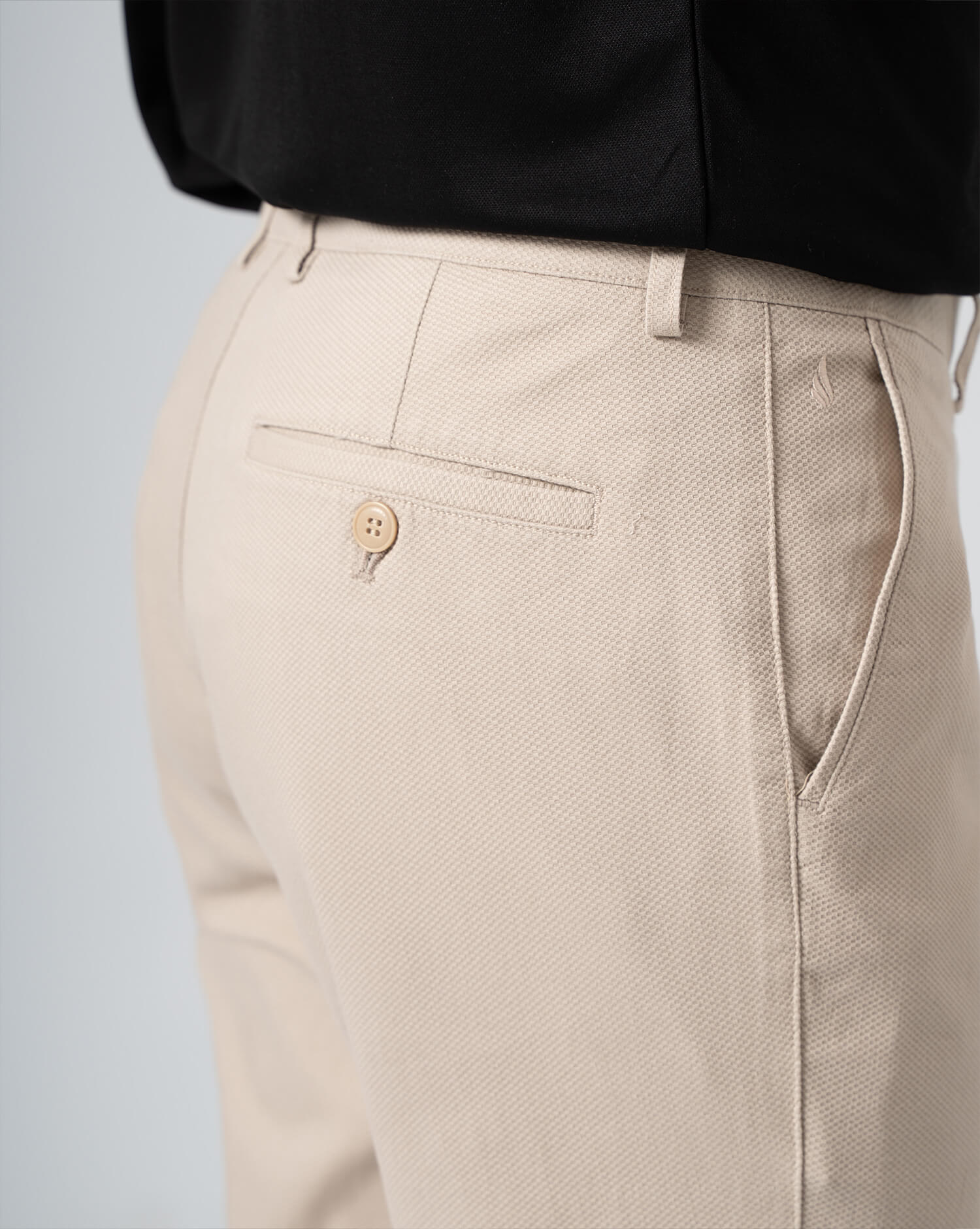 Quần Kaki Nam Dáng Slim Vải Vân Gai 4001 - Màu Be