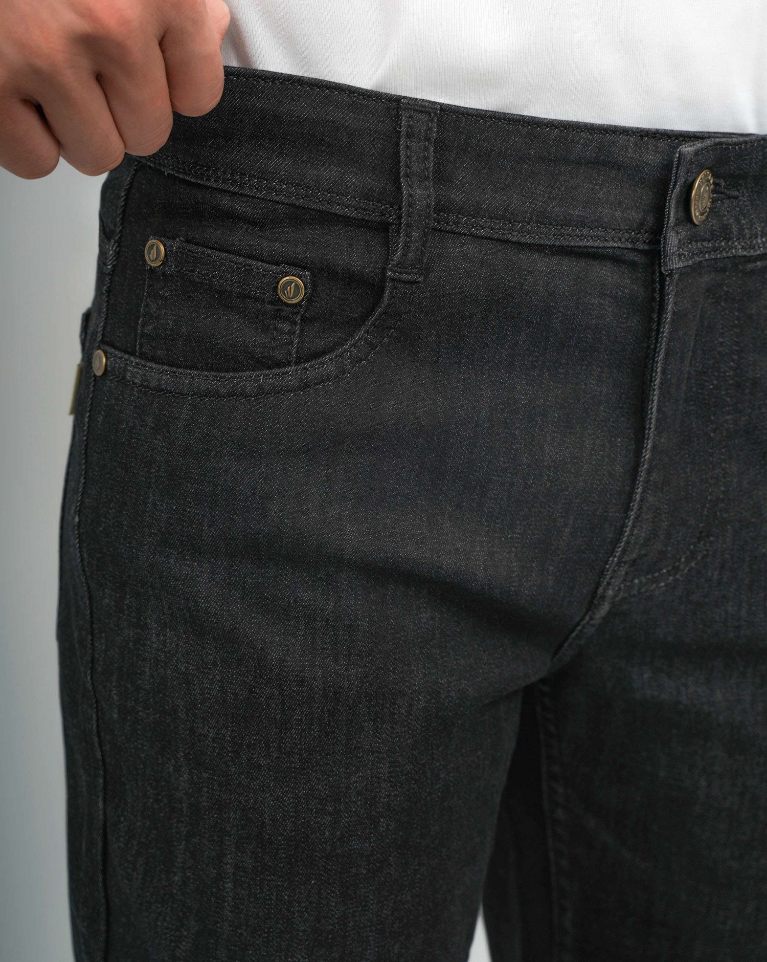 Quần Jeans Nam Dáng Suông Co Giãn 4024 - Đen Nhạt