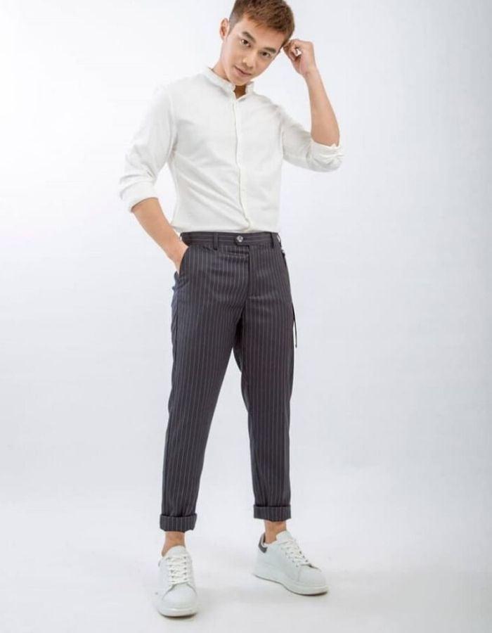 Áo Sơ Mi Cổ Trụ Hàn Quốc Đẹp, Top 11 Mẫu Sơ Mi Cổ Tàu Cách Điệu Cho Nam 12